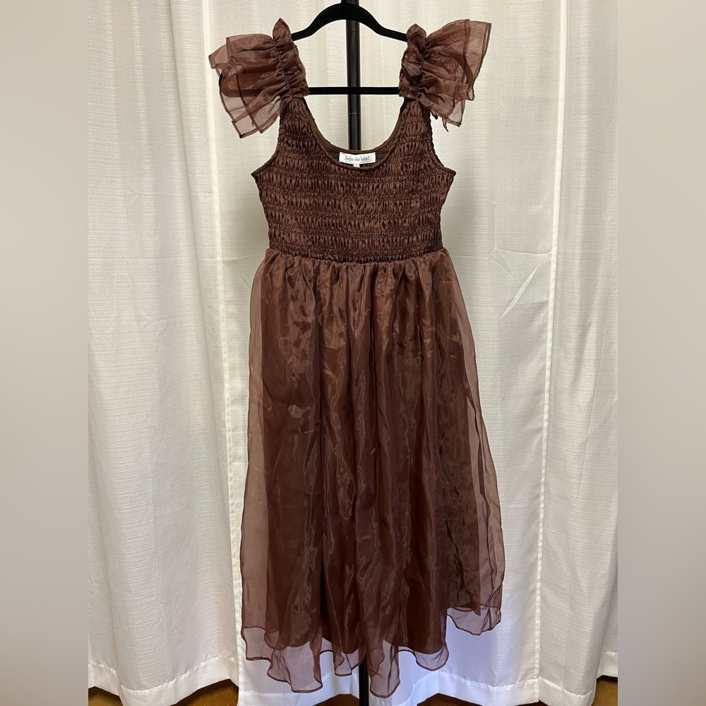 Sofie the label taffeta midi brown dress whimsigoth/fairycore style | size S
